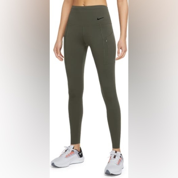 NIKE | GO Women's Firm-Support High-Waisted 7/8 Leggings with Pockets XS KHAKI - Picture 3 of 16